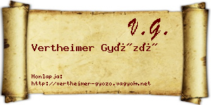 Vertheimer Győző névjegykártya